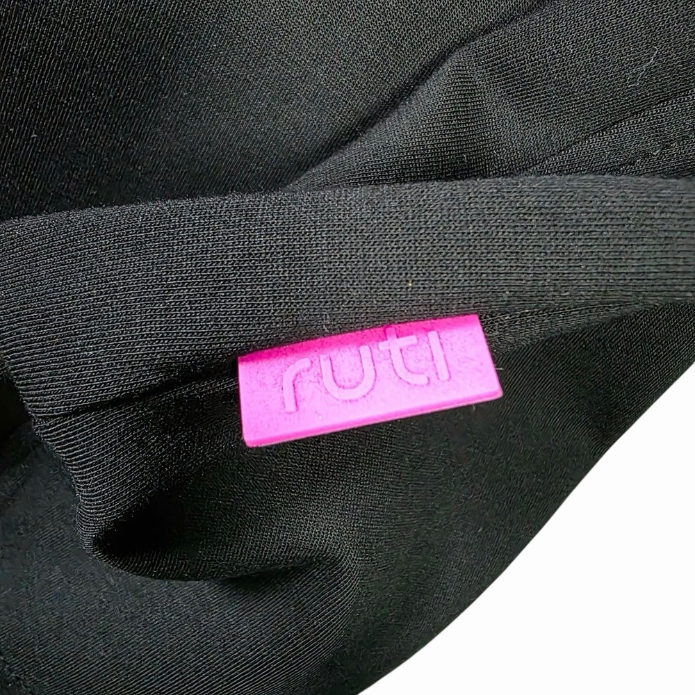 Ruti Black Loose Fit Longline Scuba Jacket Womens L XL Hooded Zip - Picture 7 of 11